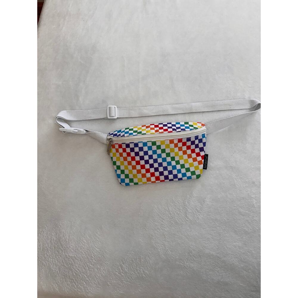 Fydelity Rainbow Checkered Mini Crossbody Belt Bag - Picture 8 of 8